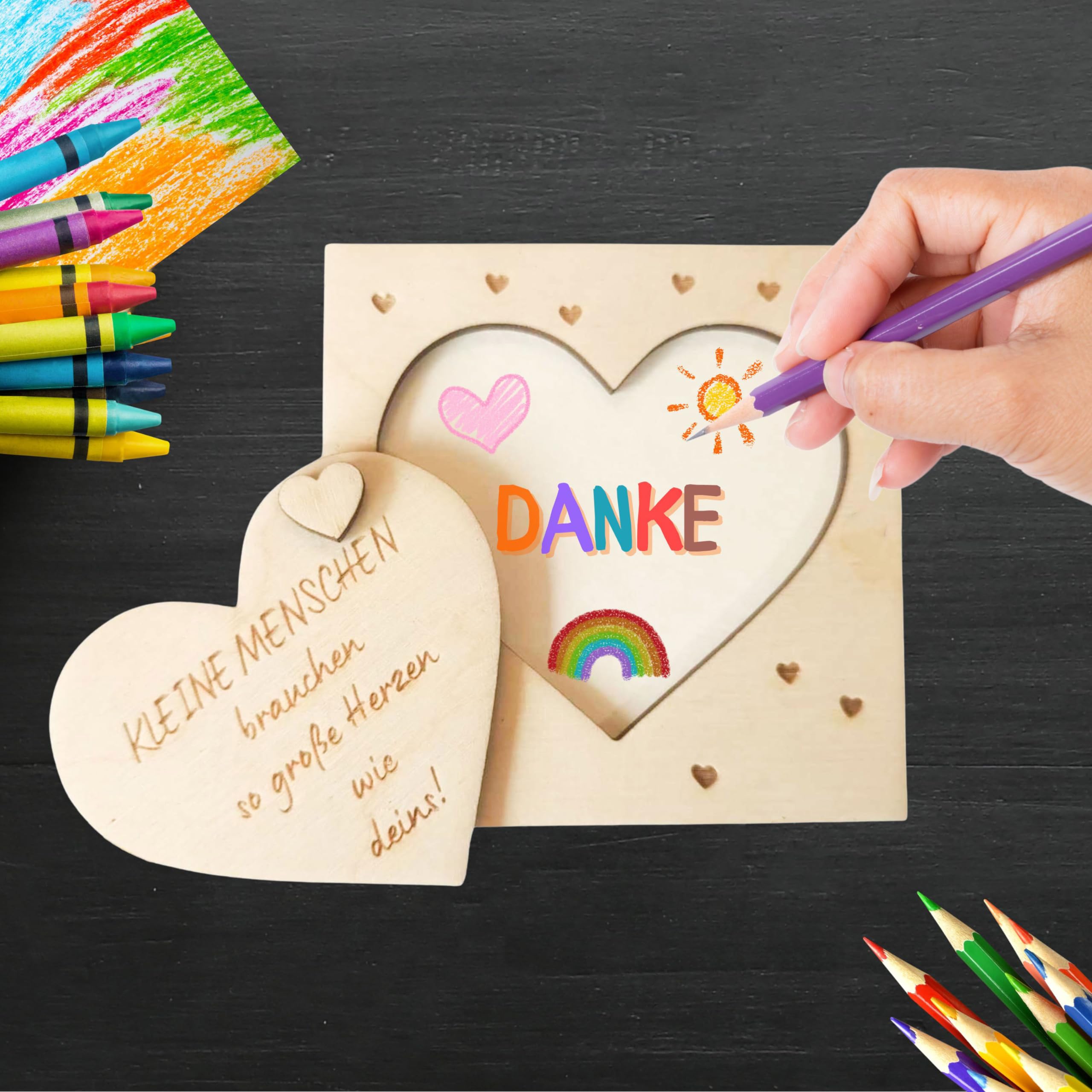 Generic Teacher Farewell Gift, Farewell Nursery, Kita Thank You Card, Little People Need, Unpainted, 10 cm