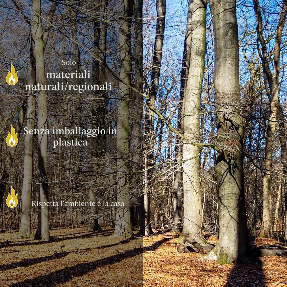 Legna da Ardere 90 kg Per Stufa e Camino Braciere Griglia Cestello per il Fuoco Ceppi 25 cm Flameup
