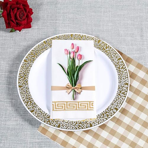 Vista 22 de Vplus Paquete de 200 toallas desechables para baño, servilletas decorativas de baño, suaves y absorbentes, desechables, para cocina, bodas, Acción