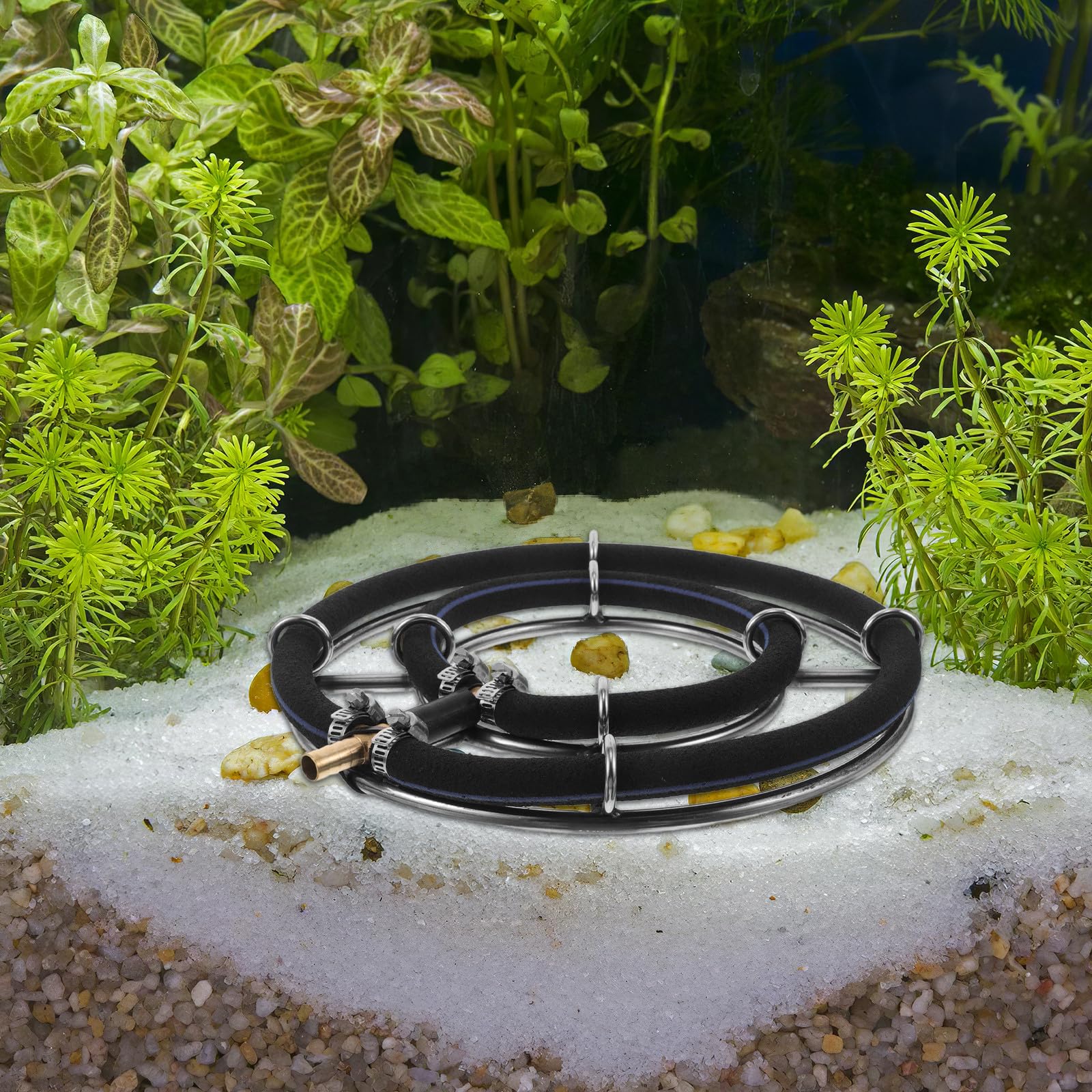 UPKOCH Aerator do akwarium Generator bąbelków Dyfuzor do stawu Dysk z kamieniem napowietrzającym Mini pompa powietrza Akcesoria Pierścień ze stali nierdzewnej do bąbelków Bąbelek do wody Kamień