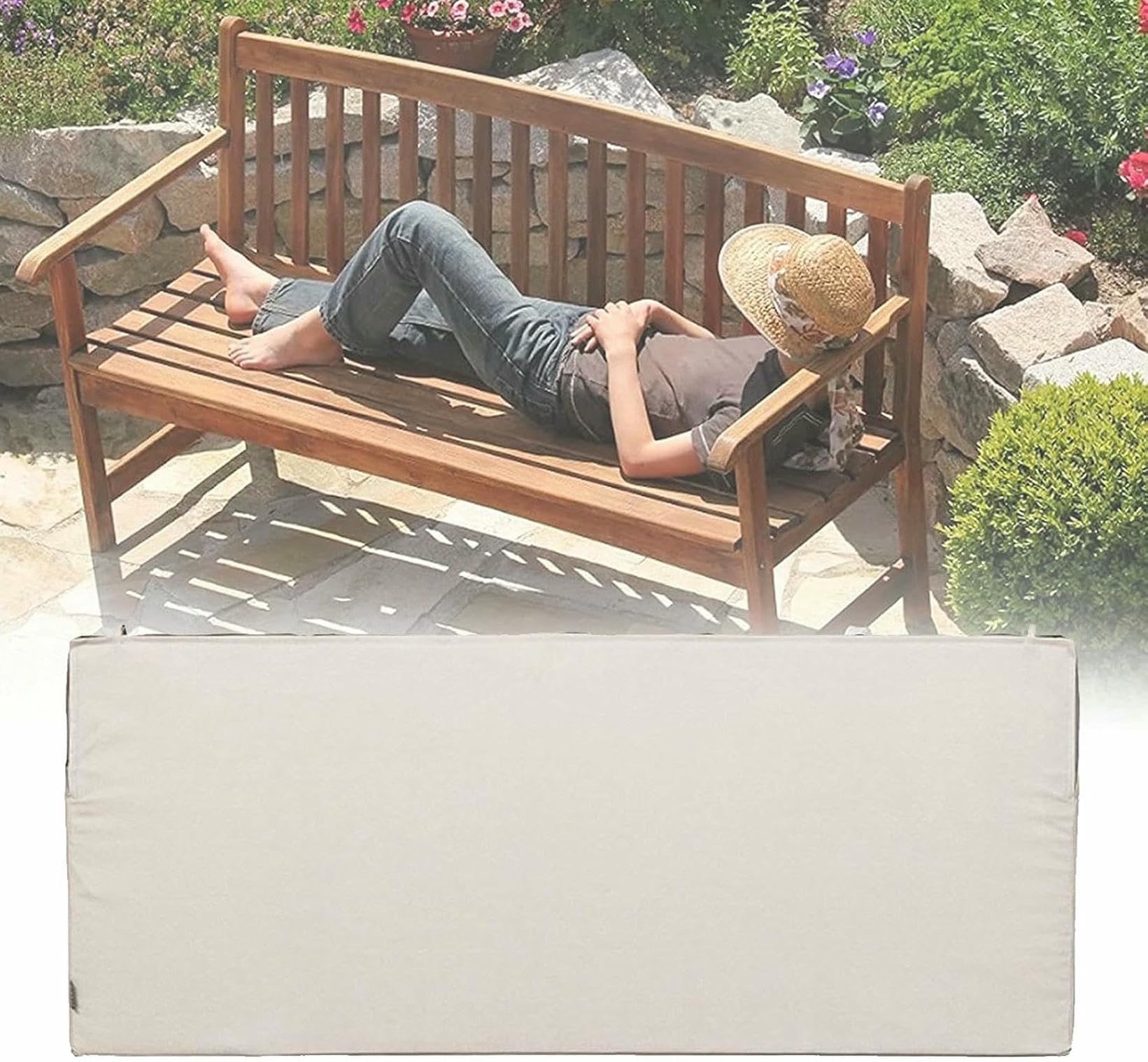 Coussin imperméable haut de gamme pour banc extérieur d'architecte