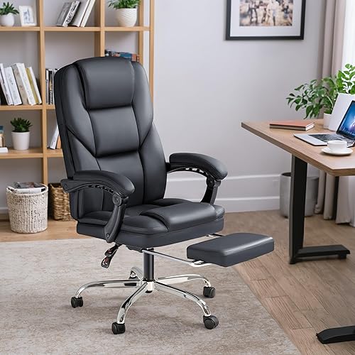 Miniatura 7 de Furmax Silla de oficina ejecutiva con reposapiés, silla de oficina grande y alta, ergonómica, silla de escritorio de oficina en casa, silla