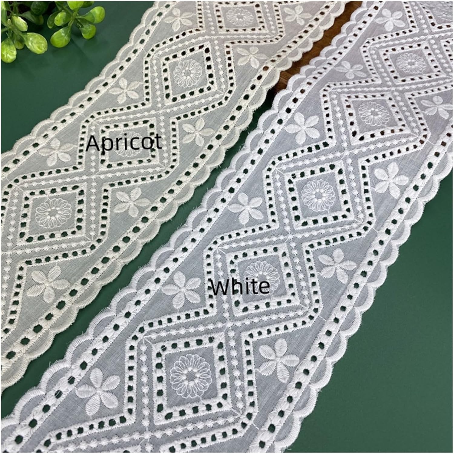 Hollow Cotton Cotton Embroidery Lace Lace Strip Accessories 6 Yards(White)