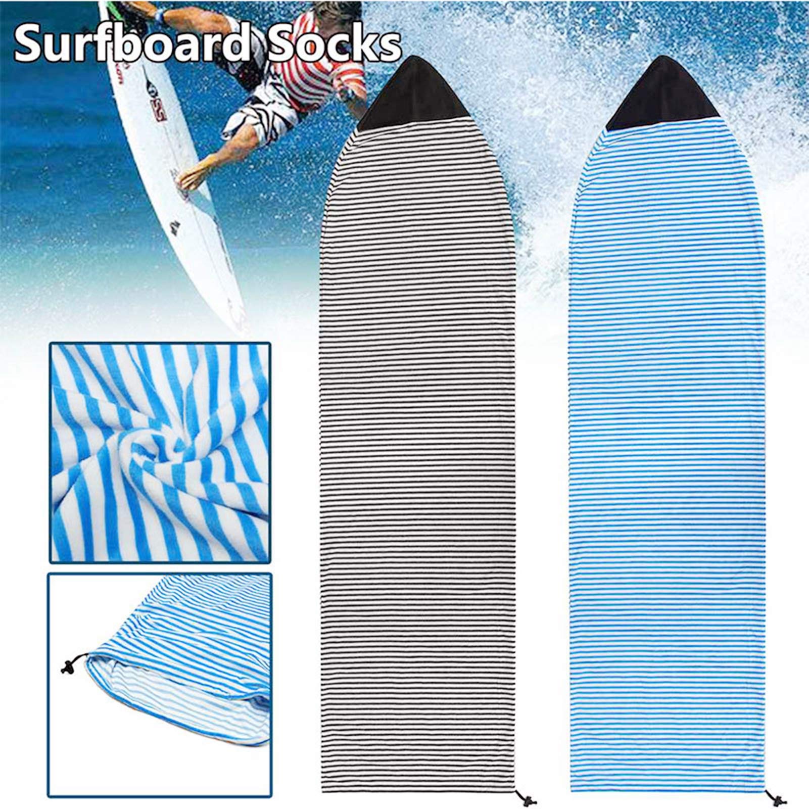 Housse de chaussette de surf extensible à séchage rapide avec cordon de serrage