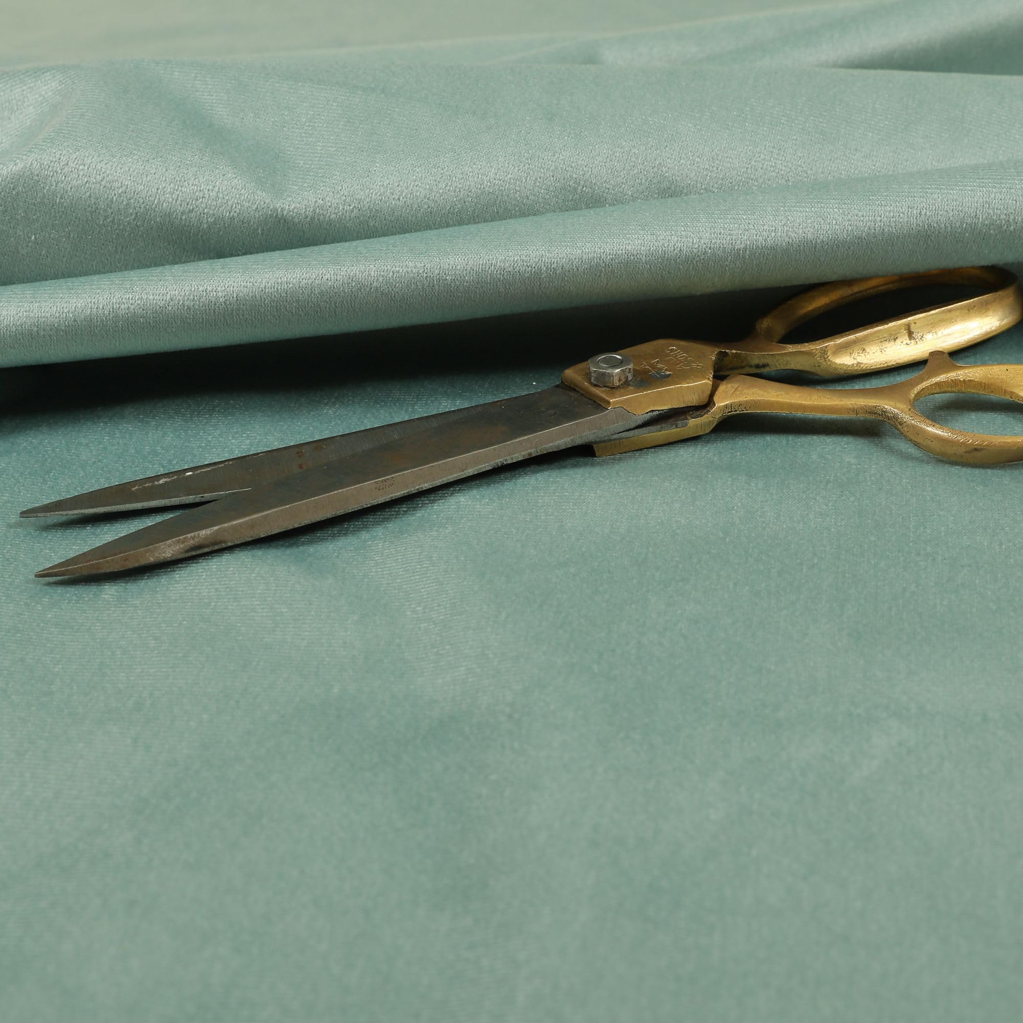 Redbrick Mill Fabrics Soft Quality Low Velour Chenille Velvet Curtain Furnishing Upholstery Fabric by the Metre (Aqua, Per Metre)