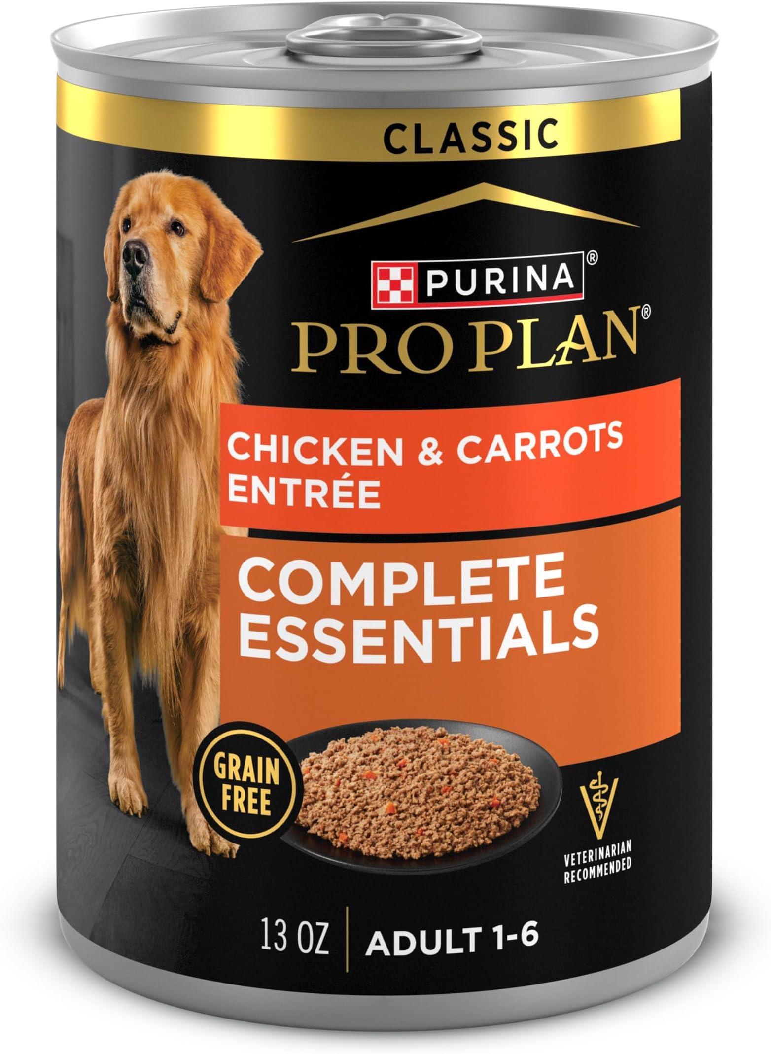 Grain Free Complete Essentials Classic Pate Dog Food, Chicken and Carrots Entrée - (Pack of 12) 13 oz. Cans