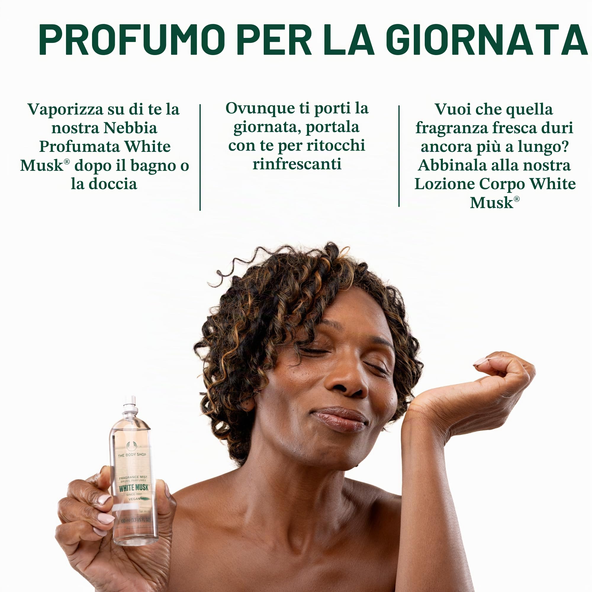 THE BODY SHOP Profumo White Musk® Fragranza Nebbia, vegano, con fresco aroma floreale di muschio
