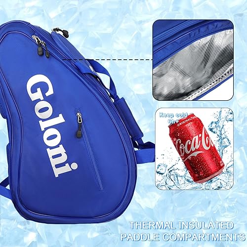 Miniatura 7 de Goloni Pickleball Bag Padel Racket Backpack Large Capacity for Men Women Separate Waterproof Shoes Compartment Pickleball Accessories -Thermal