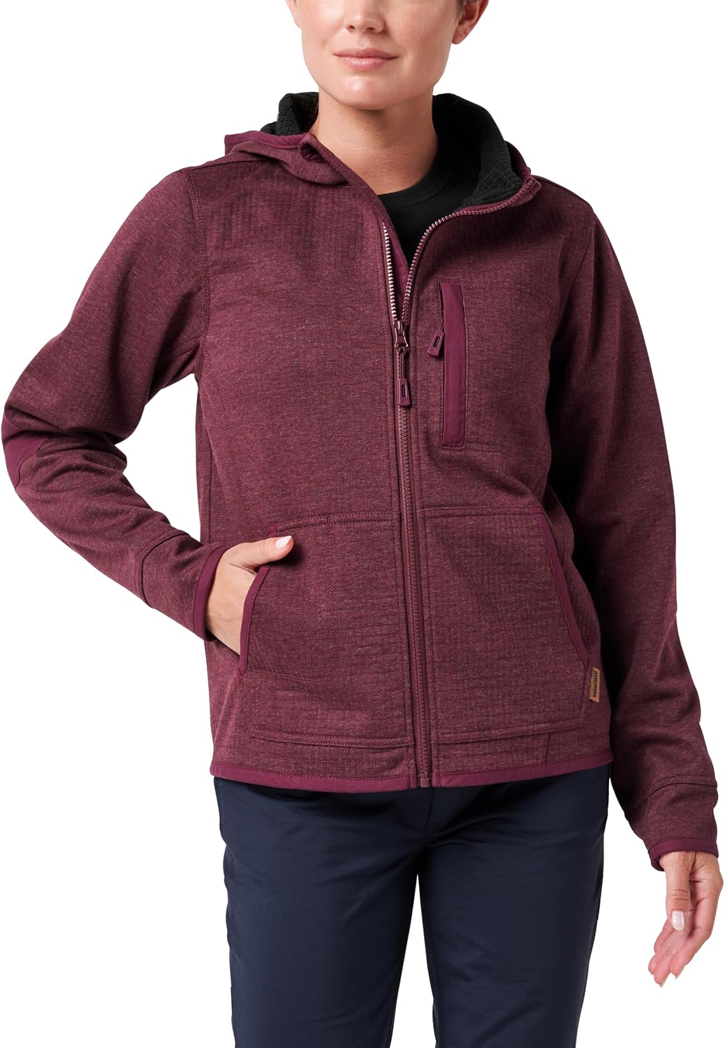 Lucky Brand Women's Women's Full Zip Bonded Tech Fleece Work Hoodie