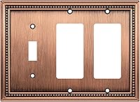 Vista 65 de Henne Bery Sunken Pearls - Placa de pared decorativa resistente para interruptor, cubierta para tomacorrientes (doble dúplex, níquel satinado)