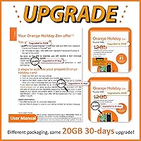 Vista 3 de Orange Holiday Europe Prepaid Sim 20GB Internet Data 30 días de uso Se permite la conexión de datos 30 minutos y 200 SMS de Europa a cualquier