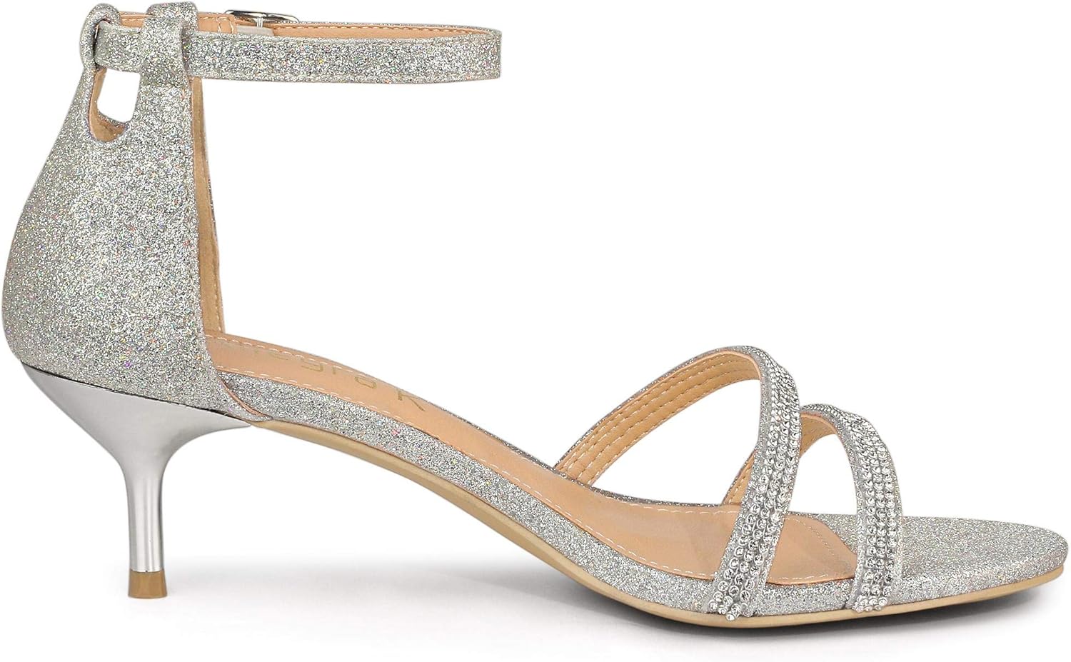 Allegra K Women's Stiletto Kitten Heels Glitter Heel Sandals - Image 7