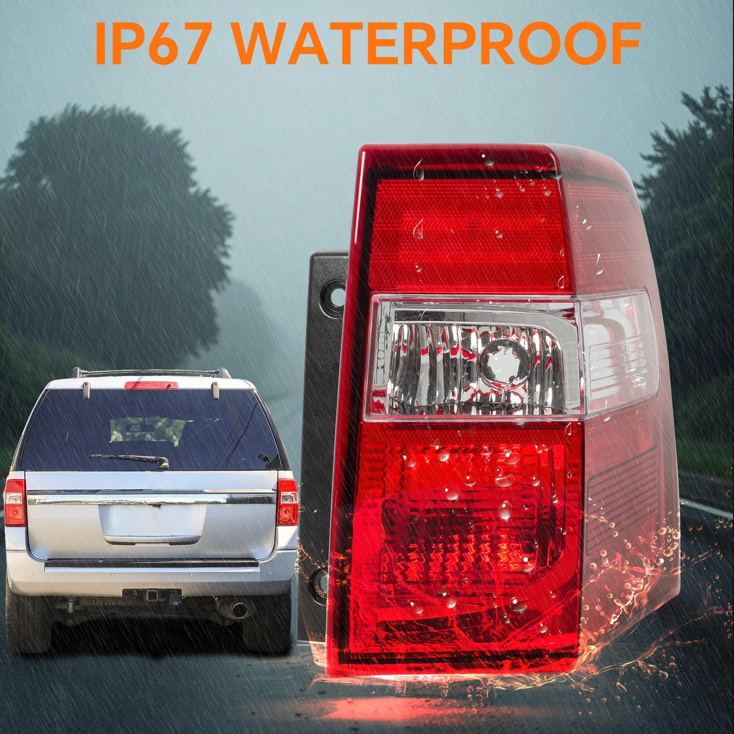 Right Passenger Side Tail Light Compatible with 2007-2017 Ford Expedition Rear Lamp-Bulbs Not Include Replace FO2801201 7L1Z13404AA