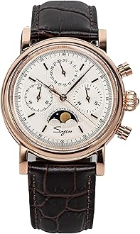 MoonPhase Master SU1908GWX Gold Swan Neck 40mm ST1908 Mechanical Chronograph Mens Wrist Watch Seagull 1963