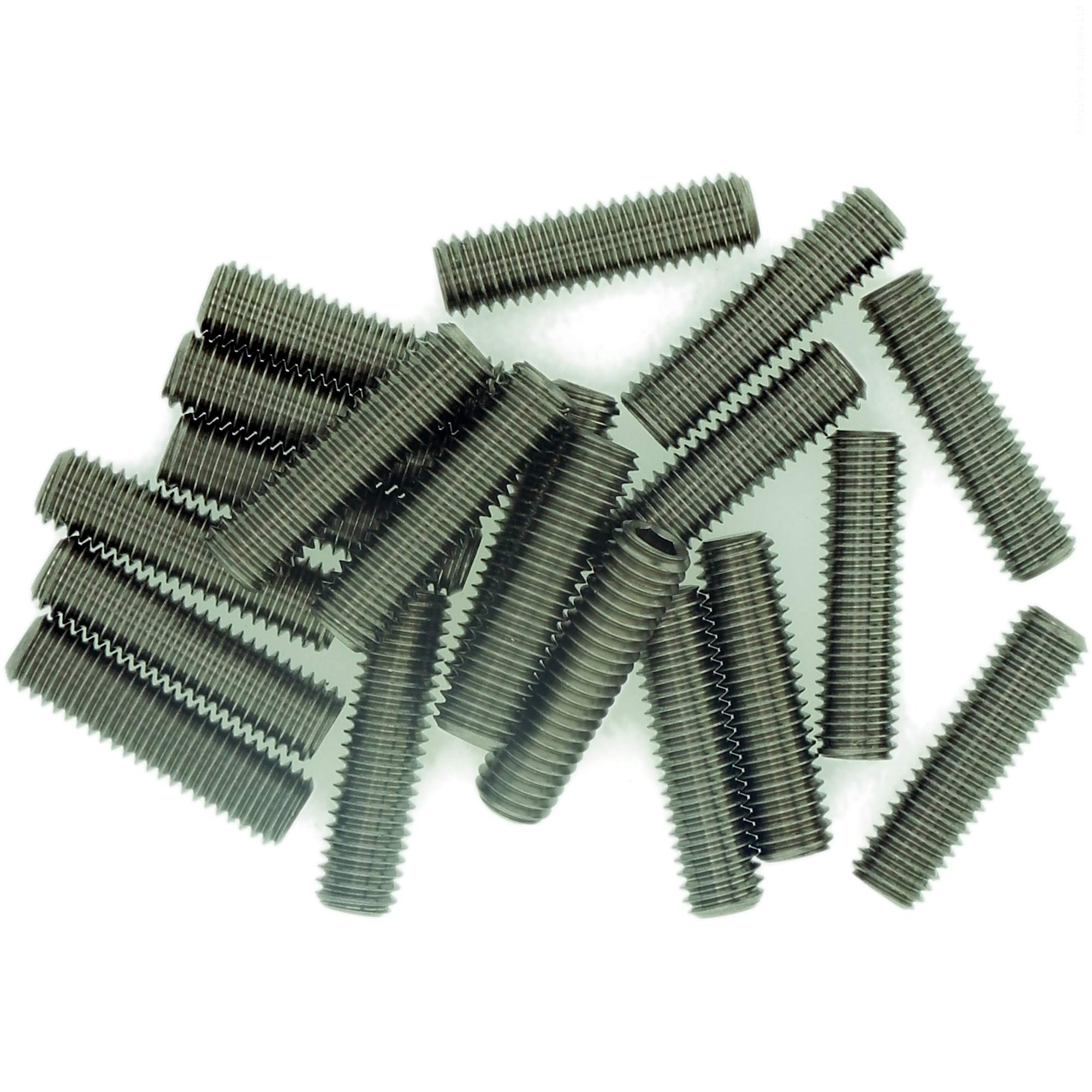 Singularity Supplies M4 (4Mm X 14Mm) Hex Socket Grub Screw (Flat Point) - Stainless Steel (A2) (Pack Of 20)