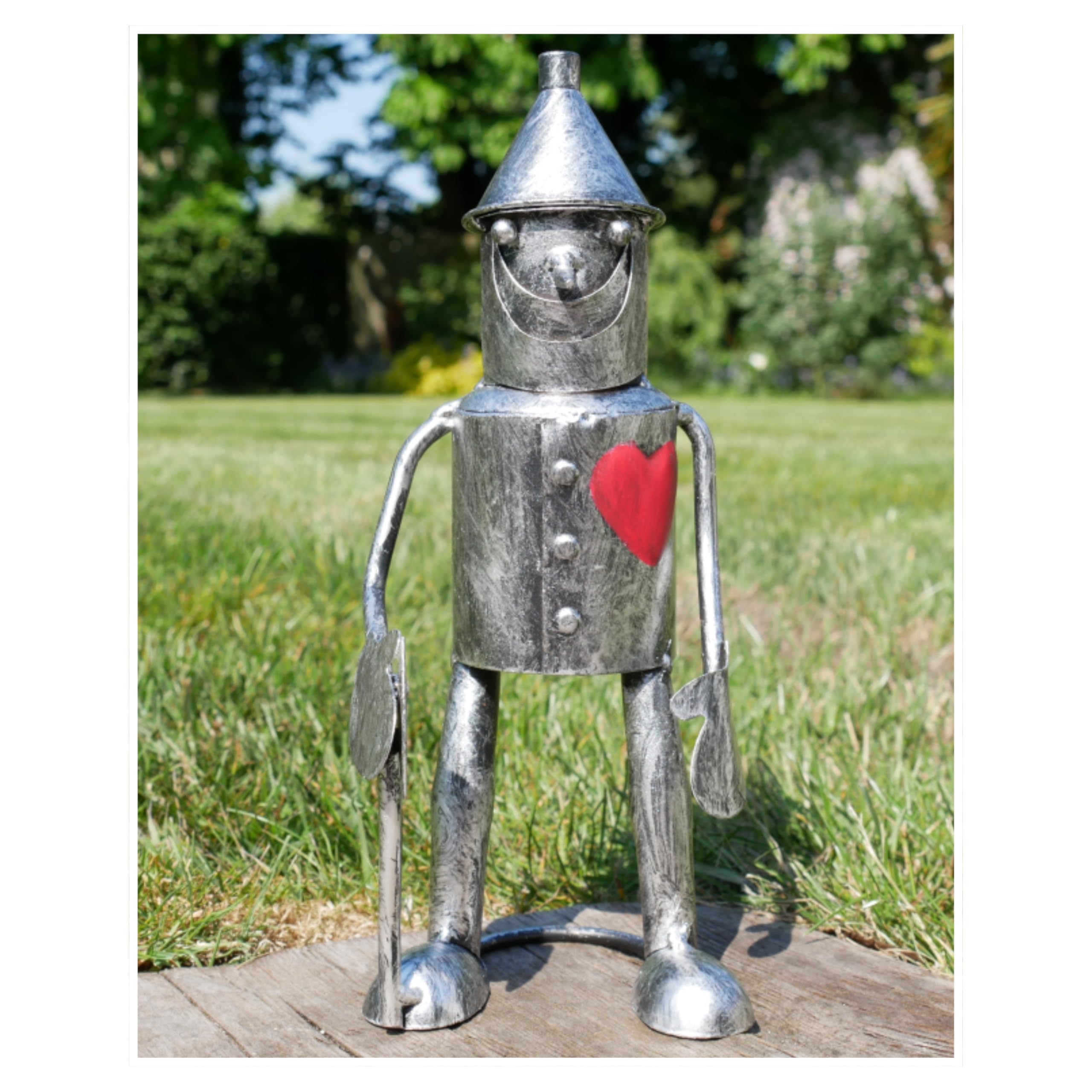 My Square Mile Tin Man 10 Year for Couple, Garden Metal Statue, Wizard of Oz, Suitable for Indoor/Outdoor Use (Mini Standing (21cm))