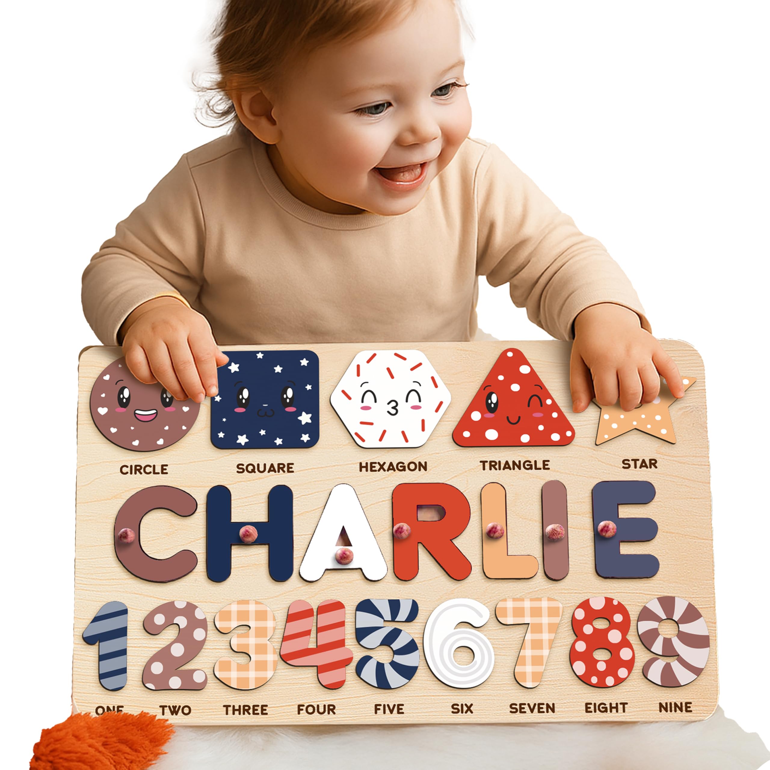 Name Puzzles for Toddlers Boy and Girl, Personalized Name Puzzle, 12 Month Toy, Gifts for 0 1 2 3 Years Old, Baby Gifts, Baby Shower, Christmas, NewBaby Gift, 0 3 6 9 12 18 24 36 Months
