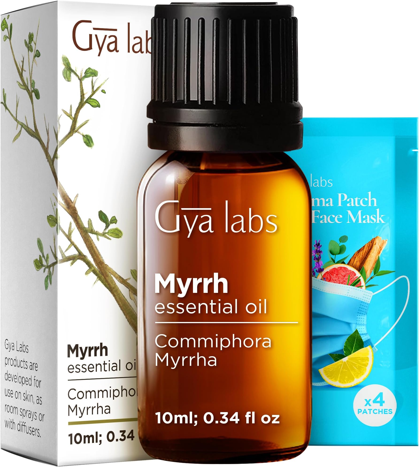 Gya Labs Myrrh Essential Oil - 100% Pure Therapeutic Grade for Skin, Hair, Diffuser, Candle Making & Massage (10ml)