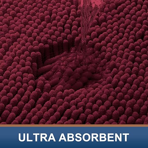 Miniatura 4 de smiry - Tapetes de baño de espuma viscoelástica en forma de U, supersuaves, absorbentes, antideslizantes, contorneados, lavables a máquina, para el