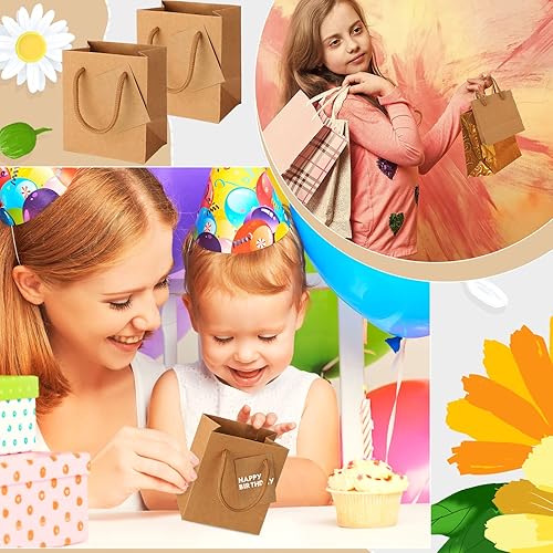 Miniatura 10 de Zhehao Paquete de 50 mini bolsas de regalo, 4 x 2.75 x 4.5 pulgadas, bolsas de papel blanco con etiquetas de regalo, bolsas de regalo de papel