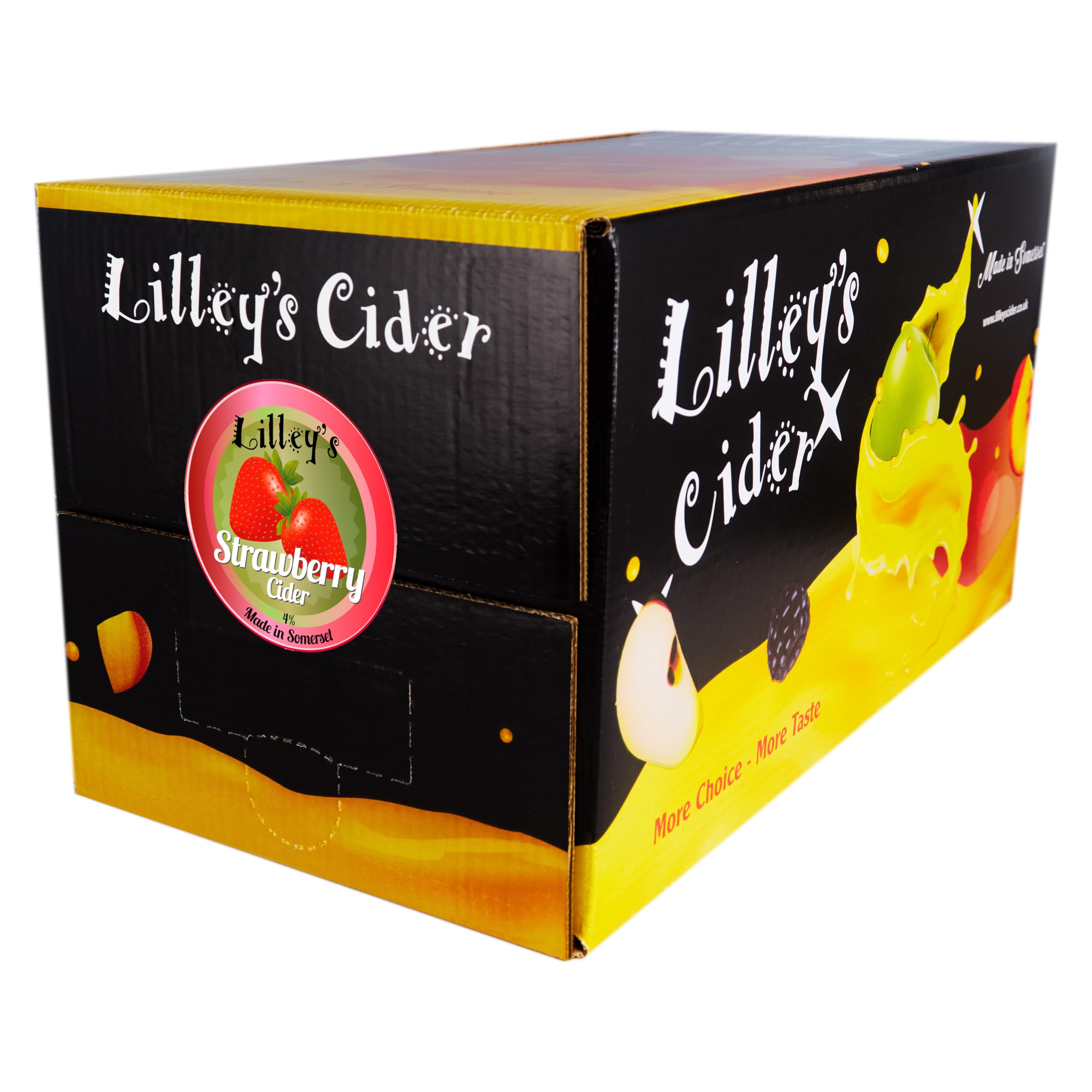 Lilley's Cider - Strawberry Cider 4% ABV - Sweet Juicy Strawberry with Crisp Apple Finish, Still Fruit Cider, Gluten-Free, Vegan, Ideal for Events & Bulk Serving - Bag in Box 20L