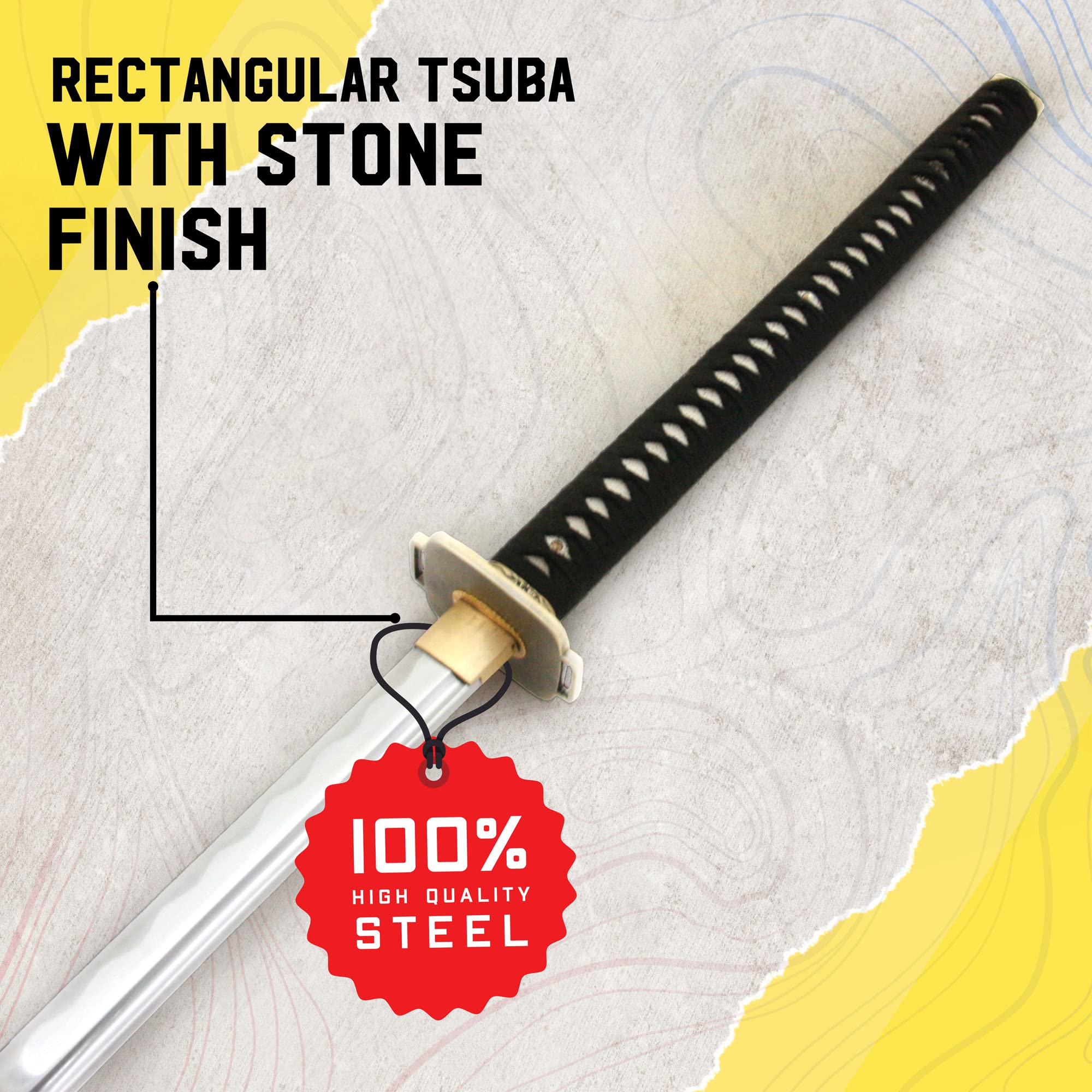 Handgeschmiedetes Odachi - Langes Samurai-Schwert mit Holzscheide, 173 cm, aus Hartstahl, Shogun-Katana