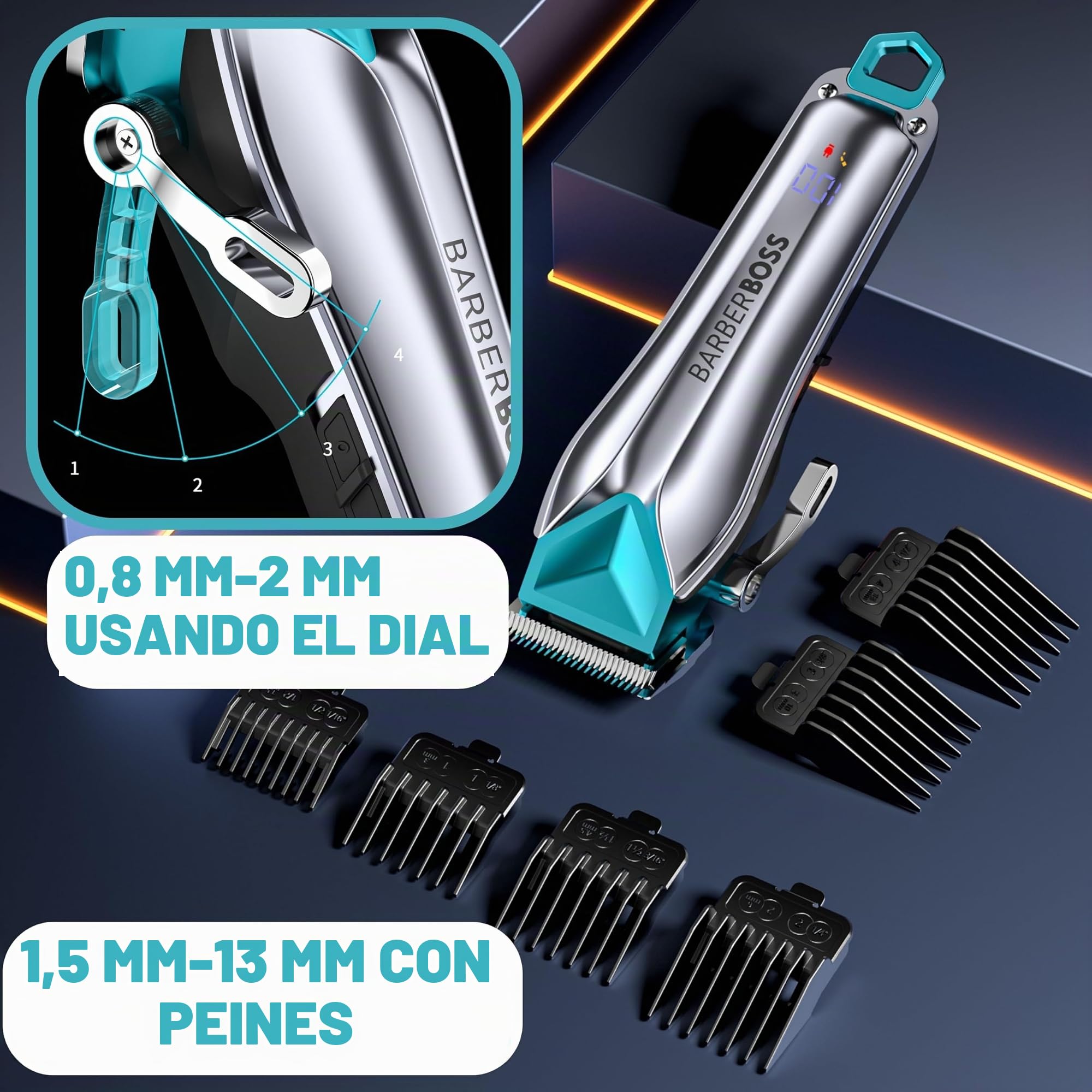 BarberBoss Cortapelos para perros inalámbricos, kit de cuidado para perros, cortapelos para gatos para pelo enmarañado, kit de cuidado para mascotas, cortapelos para mascotas QR-9088