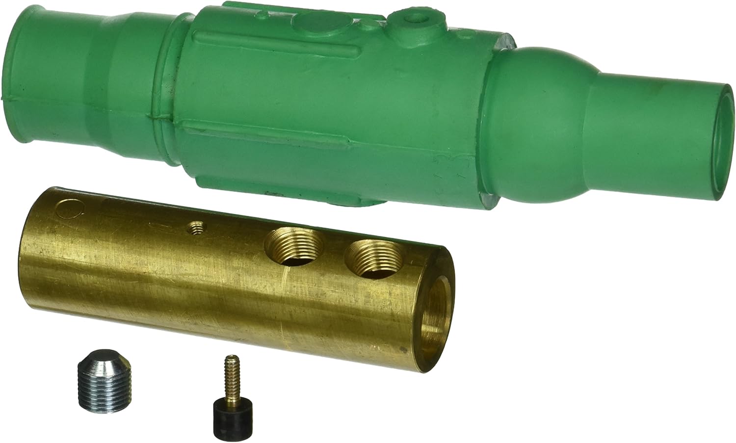 Leviton 19D24-G Female Plug, Cam-Type Detachable, Double Set Screw Termination, 19-Series Ball Nose, Green