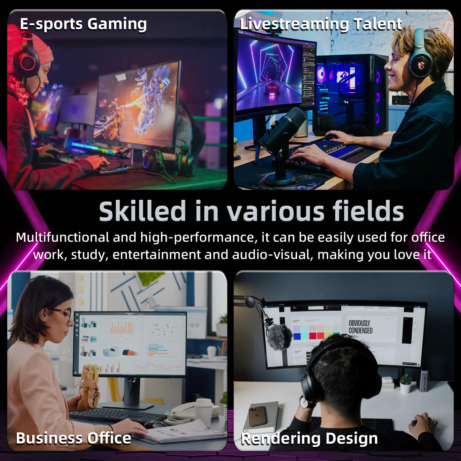 Prebuilt Gaming PC Desktop Computer,Intel Core i7 Desktop,Operating at A Frequency of 3.4-3.9 GHz,RX590 Graphics Card with 8GB GDDR5 Video Memory,16GB RAM, 1TB NVME SSD,WiFi 5.0,RGB Fan x5