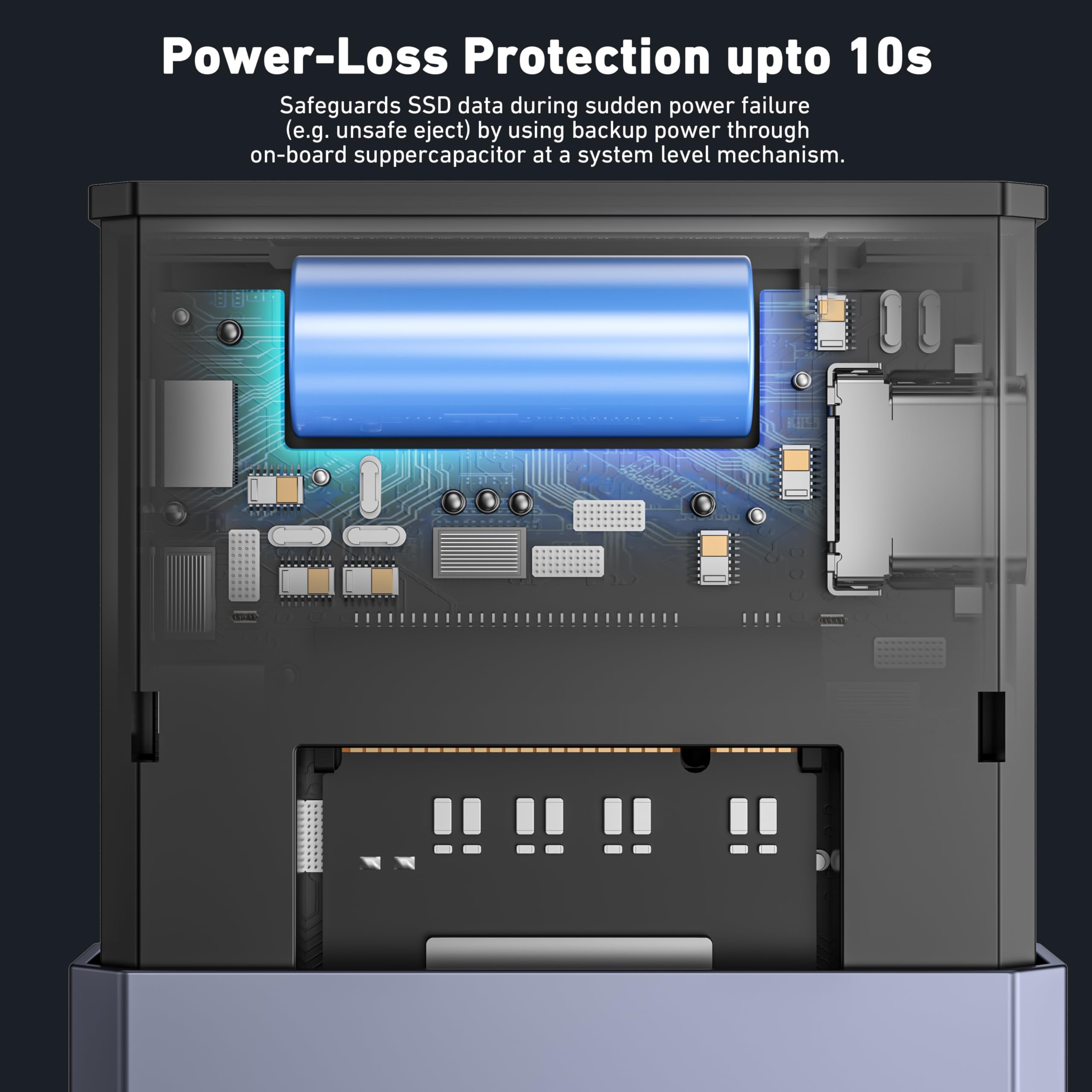 BENFEI M.2 NVME SSD Enclosure, Adattatore USB C (10Gbps) a M e B&M con Protezione da Perdita di Potenza per 10 Secondi
