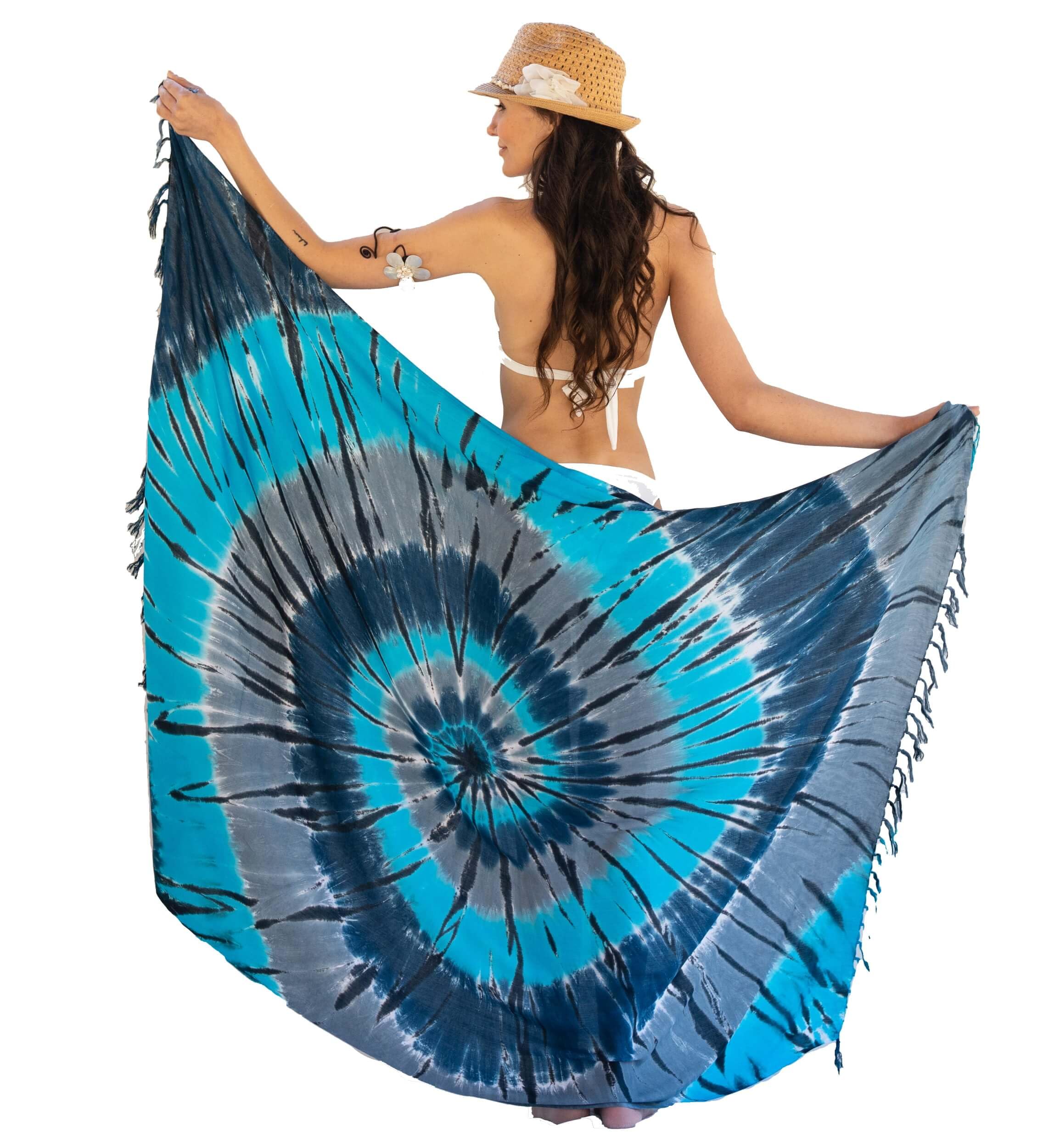 Sarong Paréo Mandala Fait Main Bali - 180x120 Cm - Serviette De Plage Jupe Foulard