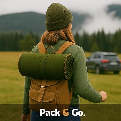 Miniatura 22 de Manta de lana para campamento, 70% lana, resistente, estilo militar, cálida y lavable, cubierta ignífuga para emergencias, supervivencia y uso al