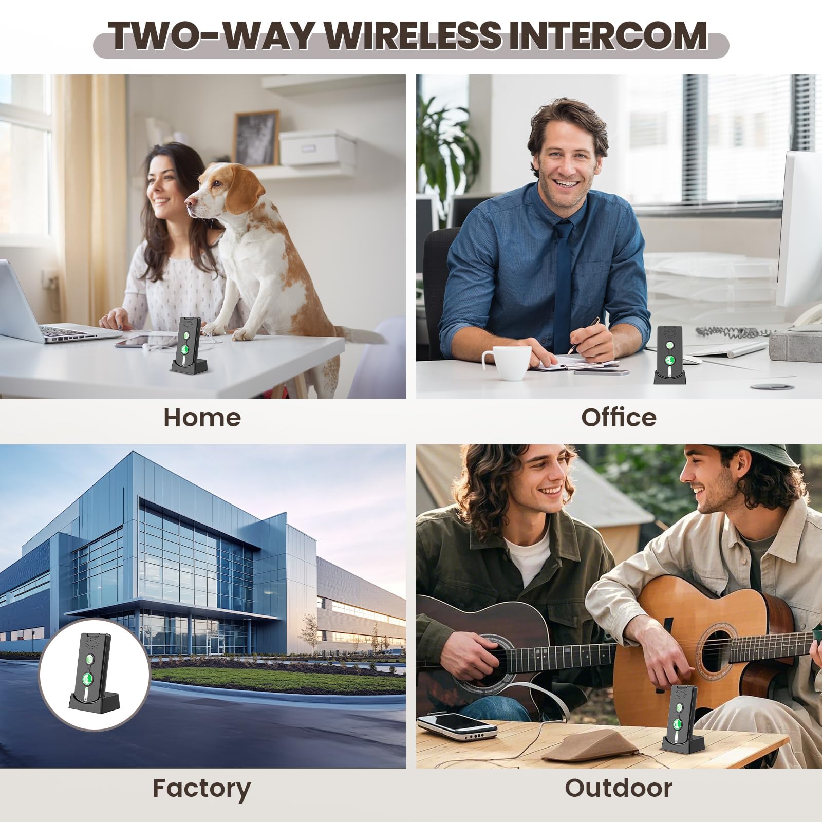 Gegensprechanlage, 2-Wege-Gegensprechanlage, kabelloses Intercom-System für Zuhause, 500M SOS Alarm Kabellos Senioren Notruf Intercom, Echtzeit-Kommunikation zwischen Räumen (3)
