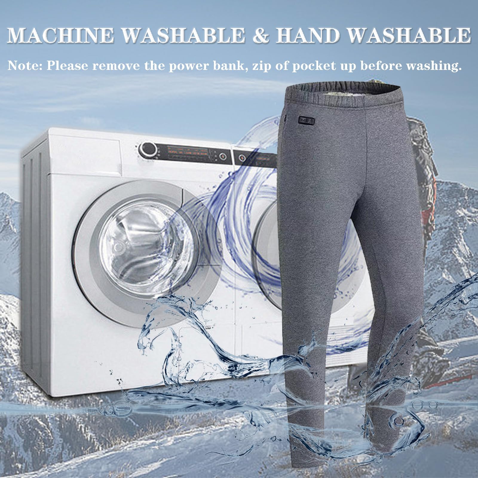 Pantaloni Termici Riscaldati per Le Donne Leggings Foderati in Pile Long Johns 6 Zone Pantaloni Riscaldanti