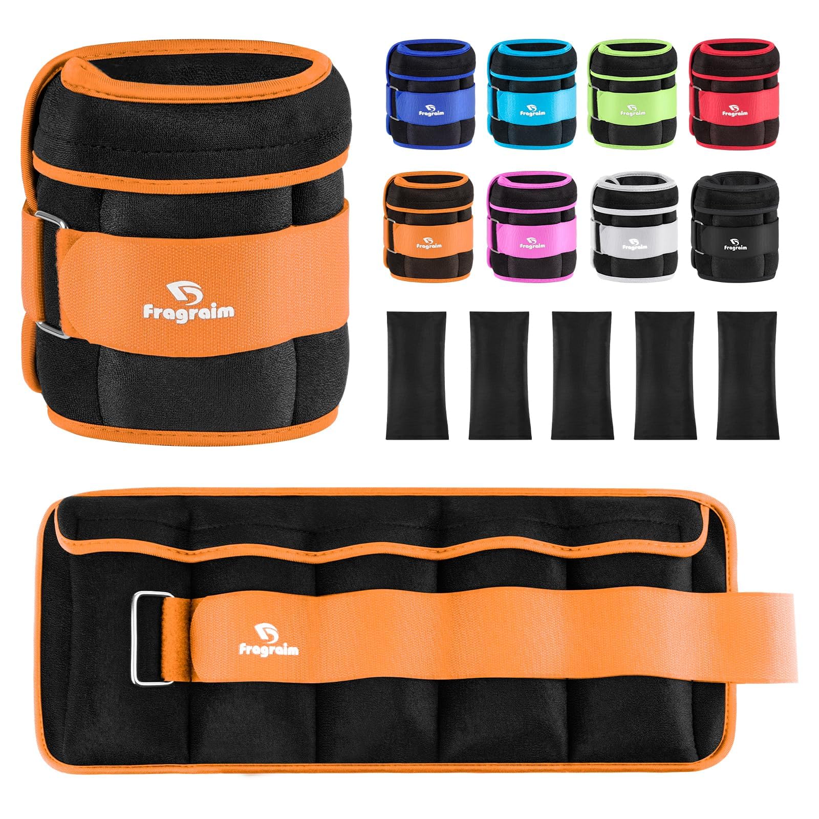 Fragraim Adjustable Ankle Weights 1-3/4/5/6/8/10/12/15/20 LBS Pair with Removable Weight for Jogging, Gymnastics, Aerobics, Physical Therapy