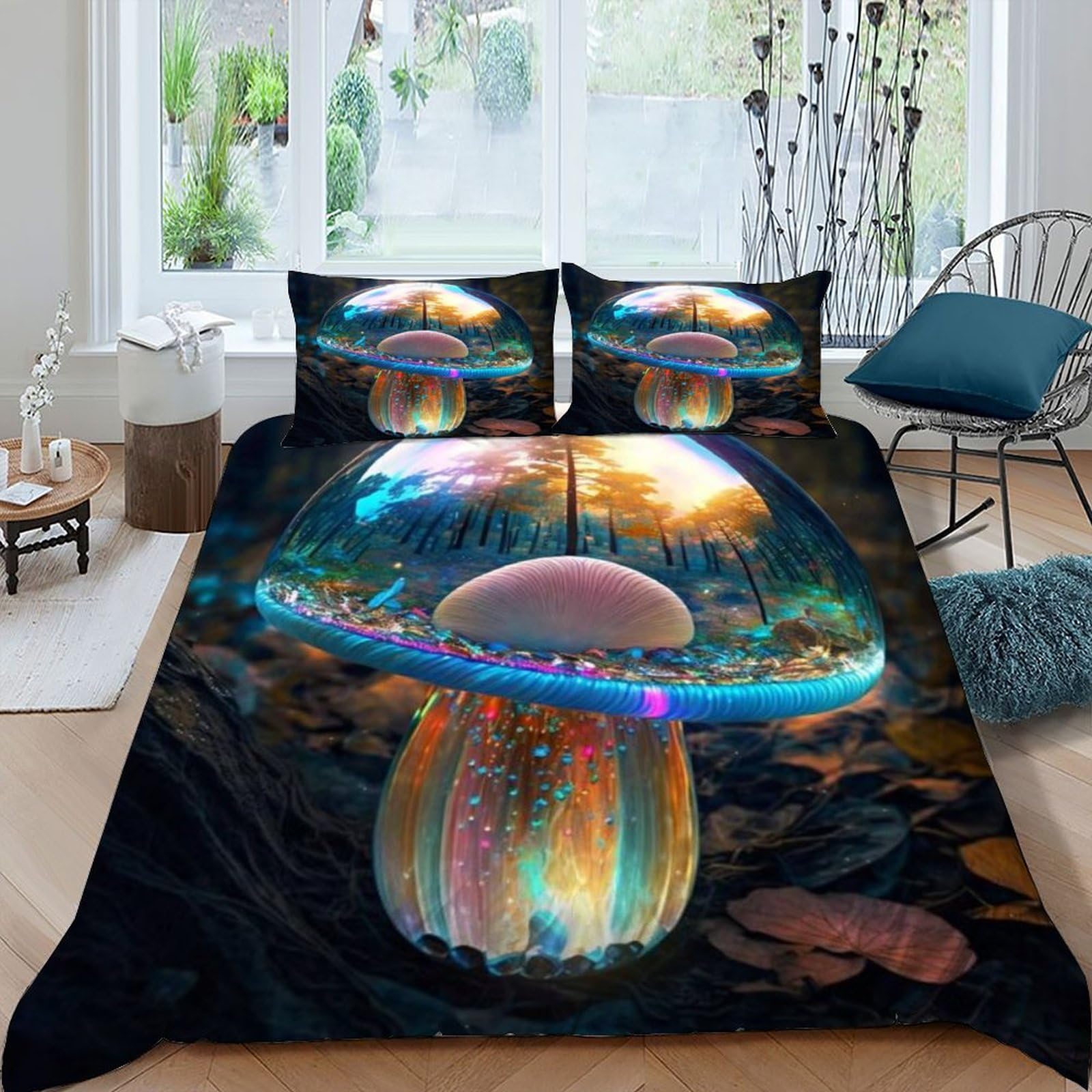 Housse de couette avec fermeture éclair en microfibre résistante pour lit 2 personnes