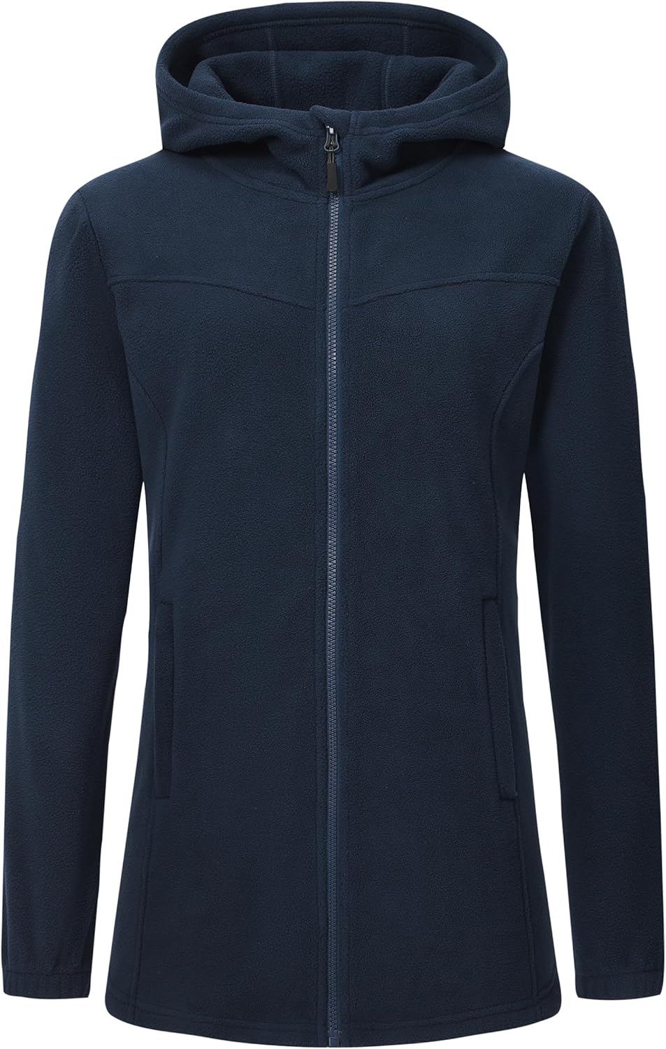 MoFiz Women's Long Fleece Zip Up Hoodies Long Sleeve Full Zip Soft Warm Polar Fleece Jacket Coat with Pocket for Fall Winter - Image 3