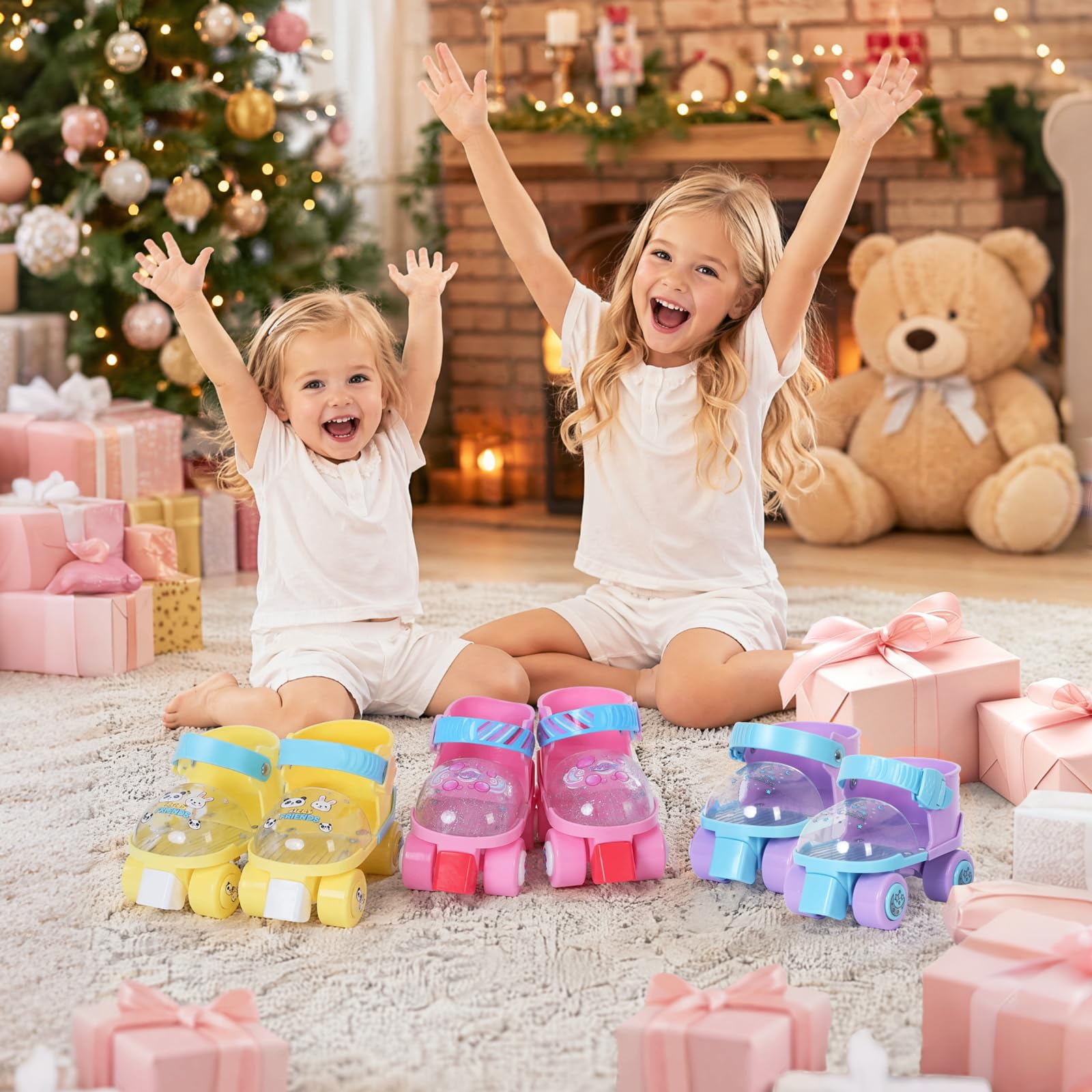 Nattork Pattini a rotelle regolabili per bambini, per principianti e bambini, per bambini dai 2 ai 5 anni, facili da allenare