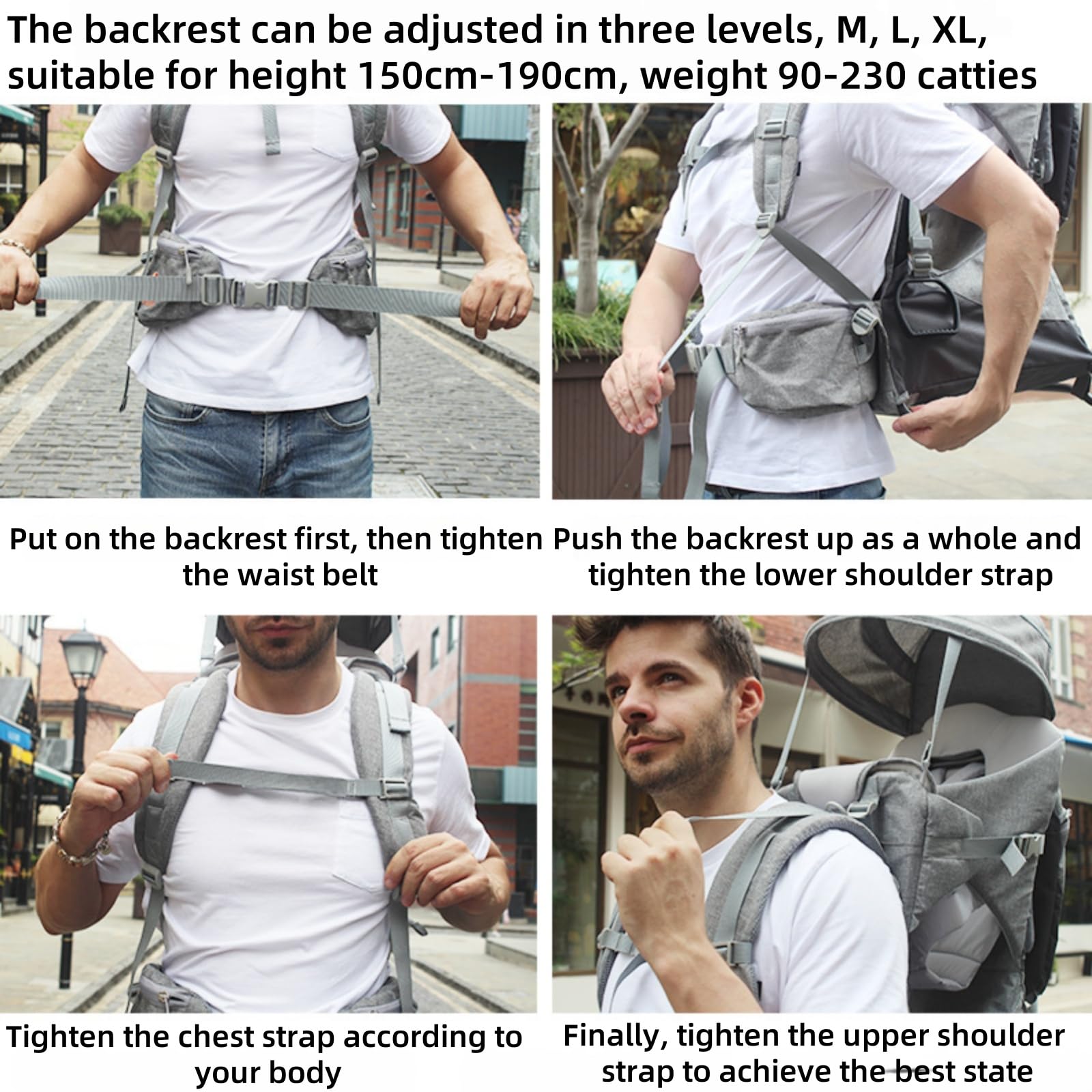 Mochila portabebés para Exteriores - Portabebés para Senderismo con protección Solar y contra la Lluvia, diseño Plegable y Gran Capacidad de Almacenamiento Viajes y Senderismo