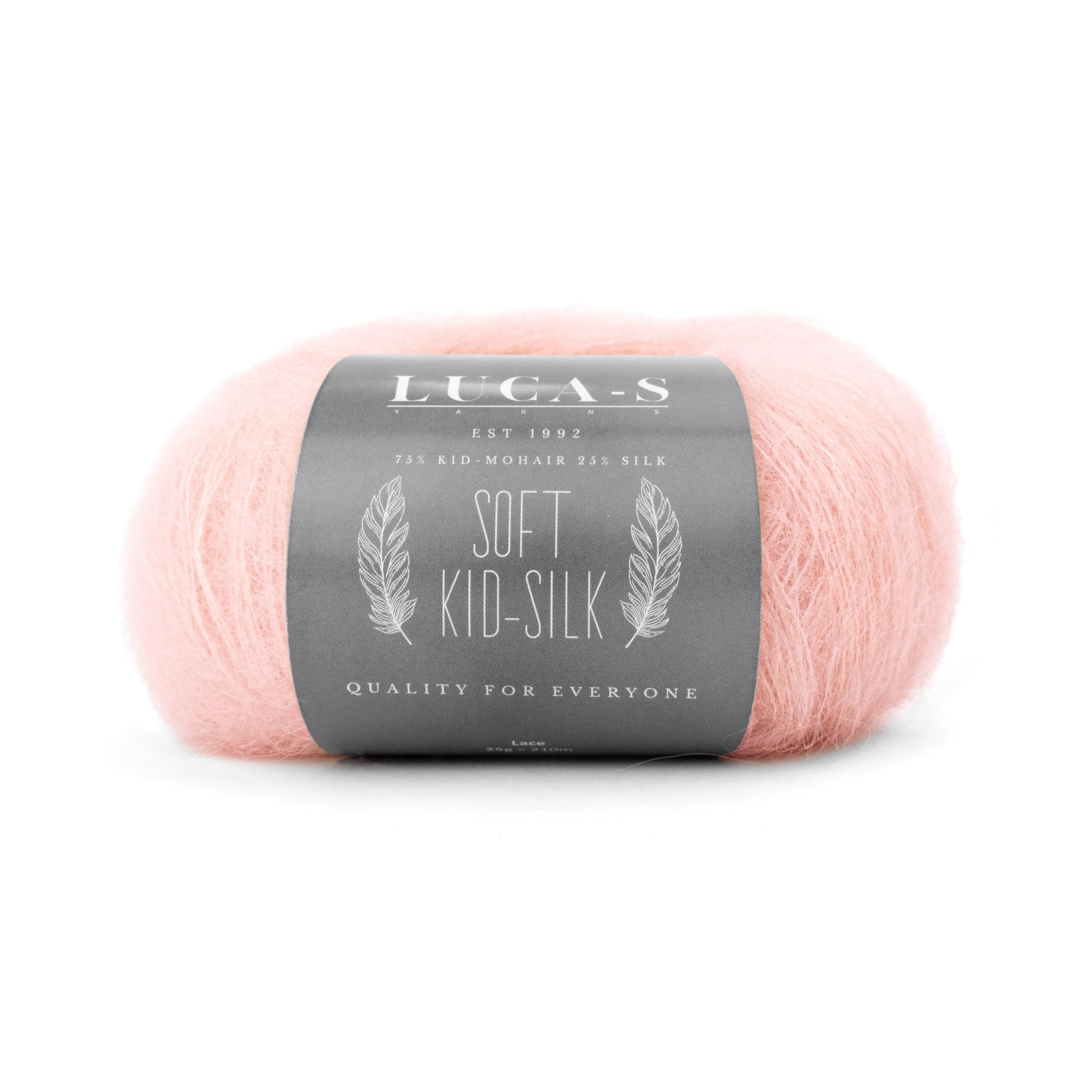 Set of 5 Soft Kid Mohair & Silk Yarn for Knitting & Crochet, 75% Mohair 25% Silk, 25g 210m, Lace-Weight Fluffy and Soft Wool for Knitting