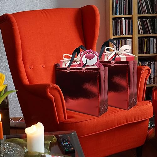 Miniatura 5 de cabzymx 15 bolsas de regalo reutilizables brillantes, bolsas medianas de regalo de Navidad para niños, Navidad, boda, Pascua, vacaciones, fiesta,