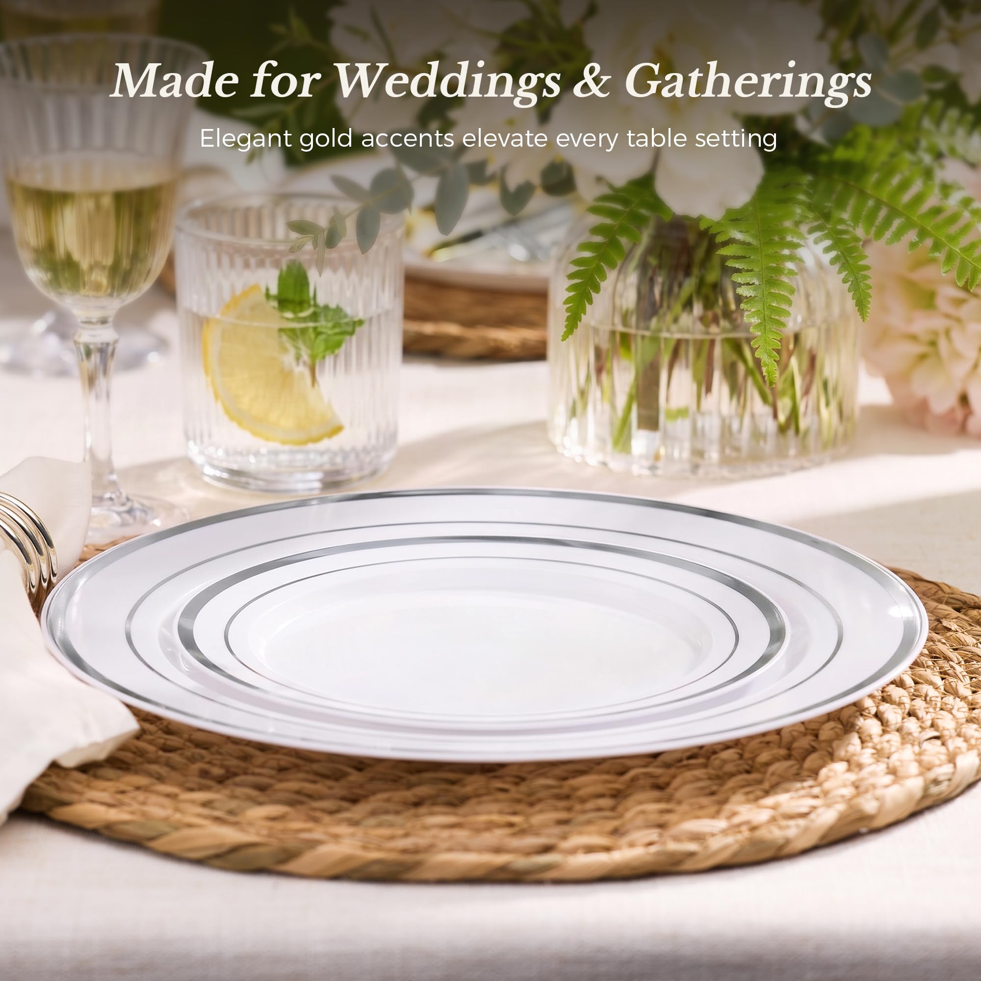 200 Silver Disposable Plates - Party & Event Plates -4 200 Silver Disposable Plates - Party & Event Plates -4