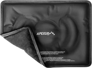 APEXUP Gel Ice Packs for Injuries Reusable, Flexible Double Sided Cold Packs for Injuries, Ice Pack for Knee, Shoulder, Back, Hip, Leg, Arm (Black, 15"x11", 1PK)