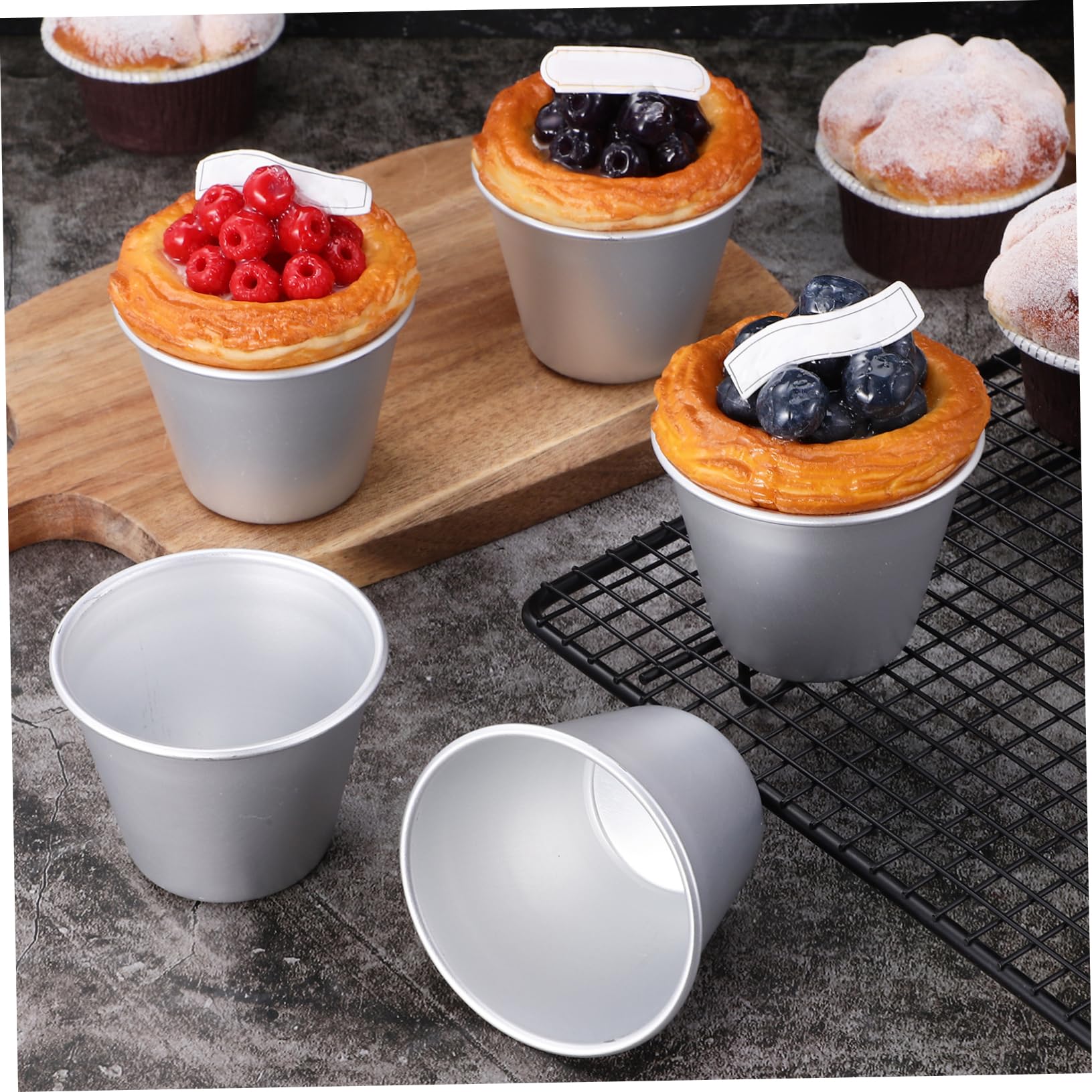 ABOOFAN Moldes Para Tartas Tazas De Magdalenas Moldes De Pudín Tazas De Pudín Soportes Para Muffins Moldes Para Hornear Moldes Para Tartas Soportes Para Magdalenas Moldes Para