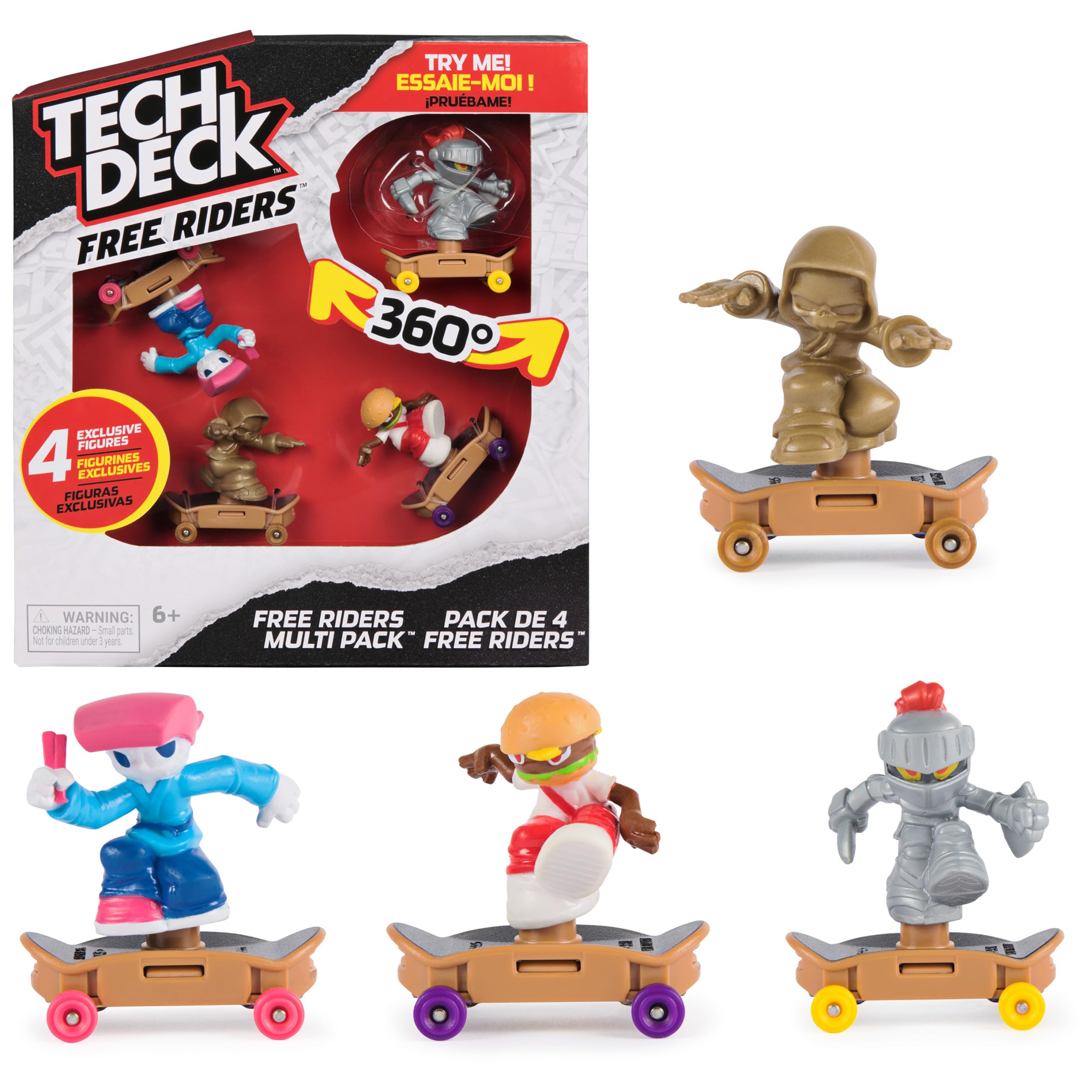 Tech Deck Free Riders Fingerboard & Fidget Toy 4-Pack