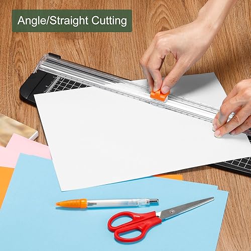 Miniatura 3 de YOKIVE Cortador de papel A3, herramienta portátil para álbumes de recortes de 10 hojas, ideal para el hogar, oficina, uso diario (negro, longitud de