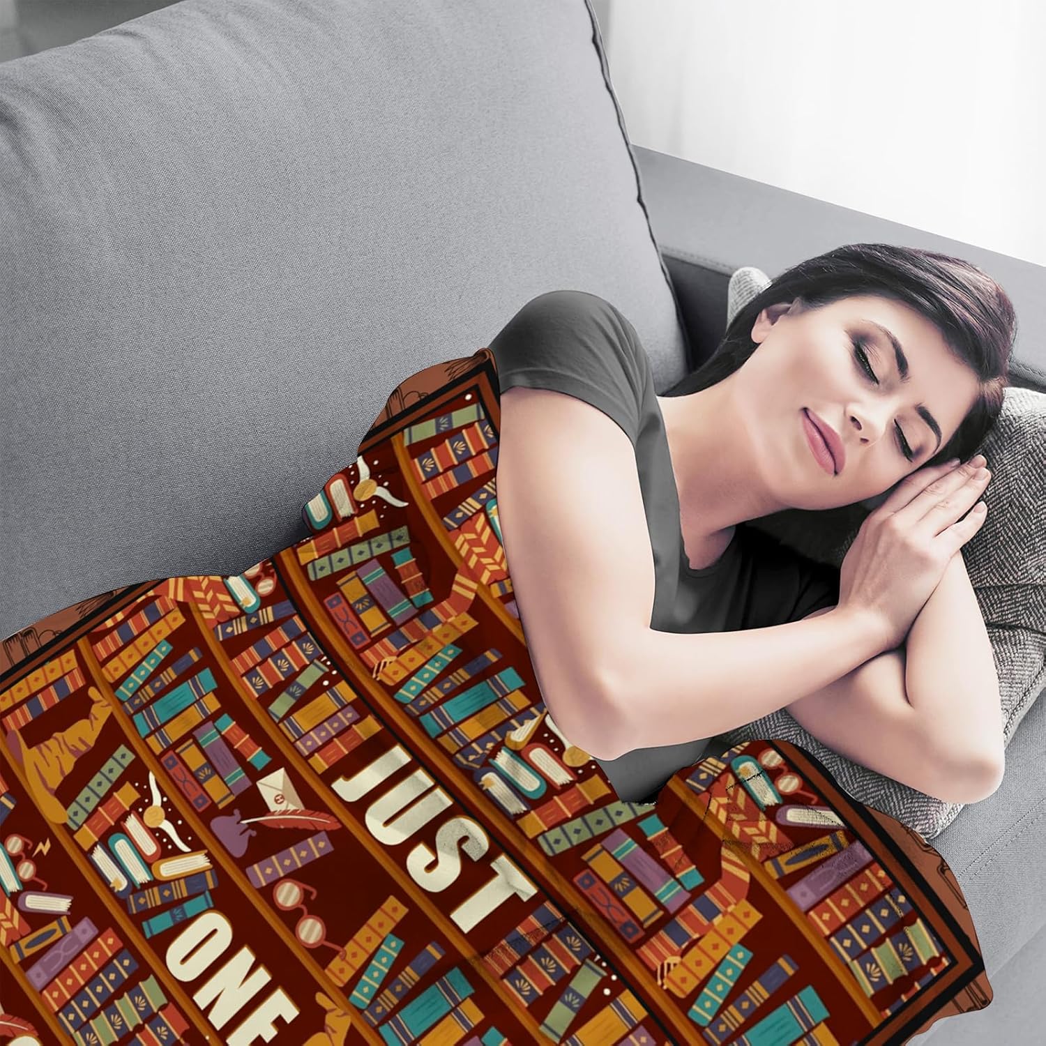 Book Lover Gifts for Women Blanket - Reading Blanket for Women, Reading Gifts for Book Lovers, Books Club Gift for Readers Bookish Bookworm, Christmas Birthday Gift for Books Lover, 60"x50" - Image 4