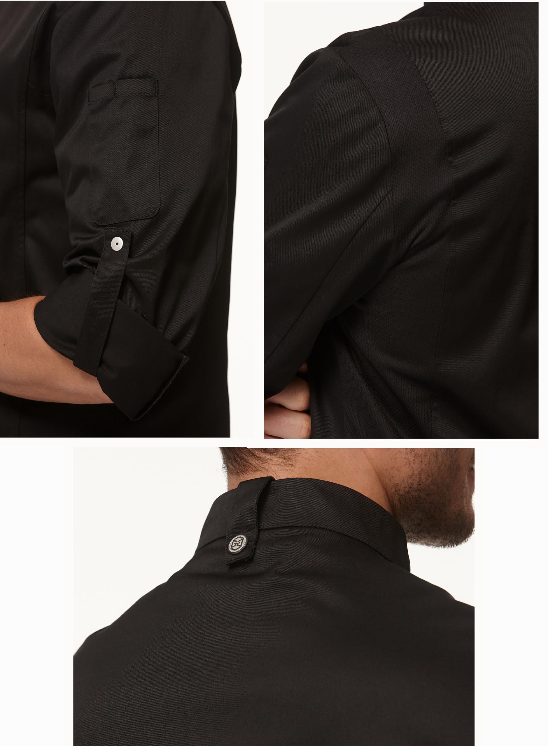 Giacca da Cuoco da Uomo, Uniforme da Lavoro Professionale per Cuoco, Uniforme da Cucina a Maniche Lunghe 2947M