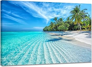 Amazon.co.jp: 海の景色 アートパネル 海 ポスター 青空 白雲 海浜