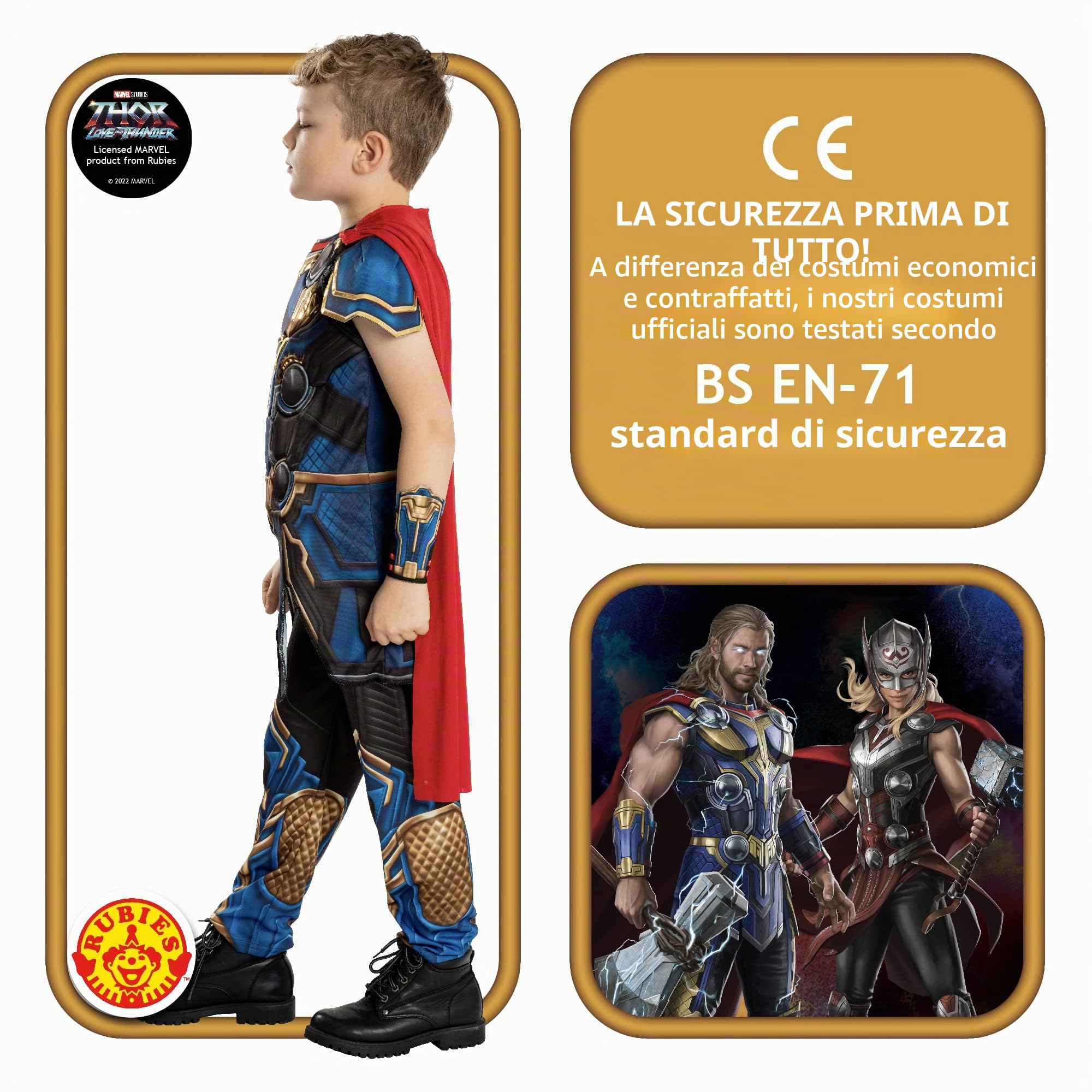 Rubies Official Marvel Thor: Love and Thunder Thor Deluxe Child Costume, Kids Fancy Dress
